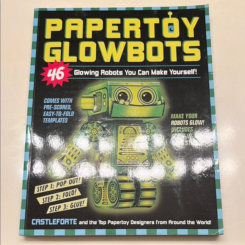 Usborne Papertoy Kids Glowbots Craft Book